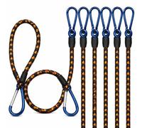 Garden Mile Heavy Duty Bungee Cords with Carabiner Clips | 24” Long Elastic Straps for Tarps, Bike Rack, Camping Gear, Luggage Straps, Roof Rack, Van Accessories, and Outdoor Essentials (1 Piece)