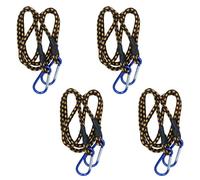 Garden Mile 4pc Heavy Duty Bungee Cords With Carabiner Clips 48" Long Elastic Cord With Carabiner Clip 120cm Bungee Straps Perfect For Tarps, Bike Rack, Luggage Straps And Camping Accessories