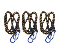 Garden Mile 3pc Heavy Duty Bungee Cords With Carabiner Clips 48" Long Elastic Cord With Carabiner Clip 120cm Bungee Straps Perfect For Tarps, Bike Rack, Luggage Straps And Camping Accessories