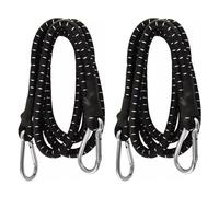 Garden Mile Heavy Duty Bungee Cords with Carabiner Clips | 60” Long Elastic Straps for Tarps, Bike Rack, Camping Gear, Luggage Straps, Roof Rack, Van Accessories, and Outdoor Essentials (2 Pcs)