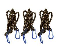 Garden Mile 3pc Heavy Duty Bungee Cords With Carabiner Clips 72" Long Elastic Cord With Carabiner Clip 180cm Bungee Straps Perfect For Tarps, Bike Rack, Luggage Straps And Camping Accessories