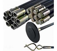 Garden Mile 12pc Universal Drain Rod Set Heavy Duty Drain Unblocker Tool Set Professional Cleaning Rods Drain Auger Plunger & Double Worm Screw 9m Cleaning Gutter Road Unblocker