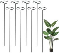 Garden Mile Heavy Duty Large Circular Plant Growing Support Frame Adjustable Spiral Rings Plant Support Stakes for Climbing Plants, Flower and Vegetables 10pc Single Stem Metal Plant Support Rings