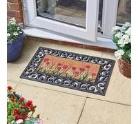 Garden Mile Insert Coir door mats | Durable Door Mats Indoor and Outdoor | Natural Coir Weather Resistant Eco-friendly Entrance front door mat | outside door mats for front door (Blooms)