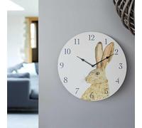 Marco Paul Hare Hand Painted Wall Clock - Indoor and Outdoor Clocks For Garden Decor And Home Decor - Waterproof, Large, Durable, Analog, Animal Theme - Wall Clock For Living Room, Kitchen, Garden