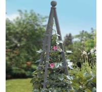 Garden Mile Large 1.5m Slate Grey Wooden Garden Obelisk Plant Support Trellis for Climbing Plants Garden Outdoor Obelisk Pyramid Plant Support Arch Climbing Frame For Roses Trellis
