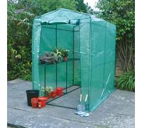 Garden Mile Large 1.9m Heavy Duty Walk In Greenhouse With Shelves Cold Frames For Garden Tomato And Plants PVC Plastic Cover Cold Frame Green House Gardening Gifts Allotment Equipment