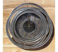 Garden Mile Large Abstract Silver Wall Clock - 51cm Round Skeleton Battery Powered Waterproof Indoor Outdoor Quartz Clock with Roman Numerals for Living Room, Kitchen, Garden & Home Decor