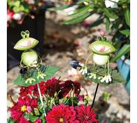 Garden Mile Large Frog Garden Stake Set of 2, Metal Novelty Animal Outdoor Decorations, Unique Gardening Gift Idea, Ideal for Flower Beds, Pots, Planters, Borders, Lawn & Patio