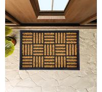 Garden Mile Large Front Door Mat Outdoor 100% Natural Coir Mosaic Heavy Duty Outside Door Matt Indoor Coir Doormats Entrance Mat ((60x40cm) Mosaic Coir Rubber Door Mat)