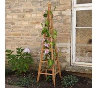 Garden Mile® Large Garden Obelisk Outdoor Arch Heavy Duty Strong Tubular Plant Cage For Roses Climbing Plants Support Structure Garden Decoration Ornamental (Woodland Obelisk 1.5m)