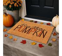 Garden Mile Hello Pumkin Autumn Door Mat - 60cm x 40cm Doormat Non Slip Coir Outdoor/Indoor Autumnal halloween Outdoor Entrance Mats for Autumn Home Decor (Hey There Pumpkin)