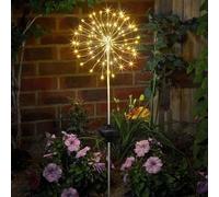 Garden Mile 120 LEDs Solar Lights Outdoor Garden Stake Light with Starburst Effect - Twinkling White Warm Pathway Lighting Garden Ornaments for Patio, Lawn, Backyard and Wedding Party Décor