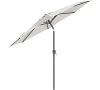 Garden Mile Large Parasol Umbrella - 2m Cream Outdoor with Crank & Tilt, Aluminium Frame Sun UV Protection for Garden, Patio, Beach, Balcony, Yard or Deck
