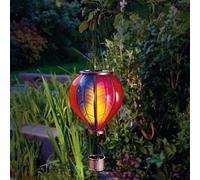 Garden Mile Large Rainbow Hot Air Balloon Solar Powered Lantern - Hanging LED Light with Realistic Flaming Effect for Outdoor, Patio, Balcony, Garden (Jumbo Rainbow)