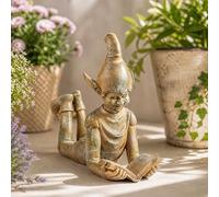 Garden Mile Novelty Extra Large Fairy Reading Elf Statue - Free Standing Waterproof Elf Figurine Garden Accessories - Indoor and Outdoor Decorative Ornament (35cm)