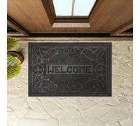 Garden Mile Large Rubber Front Door Mat Outdoor Welcome Mat Heavy Duty Outside Door Matt Indoor Non Slip Rubber Back 40 cmx60 cm Camping Coir Doormats Entrance Mat Floor Hallway