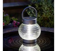 Garden Mile Colourful Mosaic Glass Jar Multi-Coloured LED Solar Garden Lights with Auto Sensor - Outdoor Lights Mosaic Patio Lights Glass Ball Ornaments for Patio Decor (White)