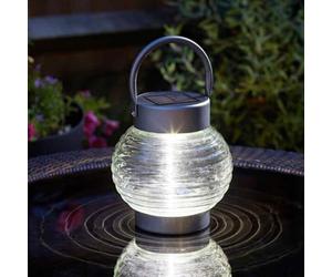 Garden Mile Large Solar Garden Light Glass Jar - 13 cm Hanging Lantern Bright White LED Solar Lights with Auto Sensor - Waterproof Outdoor Lights Patio Lights Glass Ball Ornaments for Patio Decor