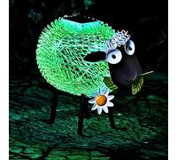 Garden mile® Solar Powered Light Up Copper Bronze Effect Metal Silhouette Garden Animal Sculptures Colour Changing Lights LED Lights Stunning Versatile Garden Ornaments Decoration (Sheep)