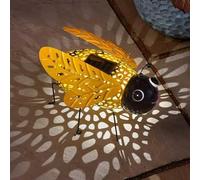 Garden Mile Large Solar Silhouette Bumble Bee Metal Waterproof Solar Powered Garden Insect Ornament Lights for Outdoor, Patio, Pathway Decorative Lighting