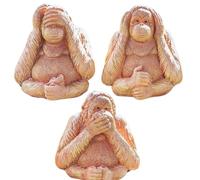 Garden Mile Set of 3 Novelty Monkey Resin Ornaments Garden Decorations Animal Resin Ornaments Balcony Pond Patio Deck Plants Housewarming Gifts Set Garden Statues Outdoor Decor