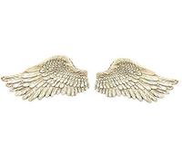 Garden mile Chic Large Angel Wings Wall Art Decoration with Feather Ornament - Large Vintage White Shabby Fairy Door Unique Wall Decorations Hanging Ornaments Sculpture for Wedding