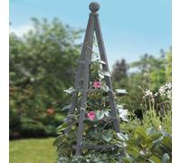 Garden Mile Large Wooden Garden Obelisk Plant Support Trellis for Climbing Plants Garden Outdoor Obelisk Pyramid Plant Support Trellis Climbing Frame For Roses 1.9 Slate Grey Trellis