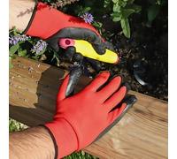 Garden Mile Latex Coated Gardening Gloves All Seasons Ribbed Durable Comfortable for Men and Women Breathable Superior Grip Multipurpose for Gardening, Landscaping (Large Rubber Grip Garden Gloves)