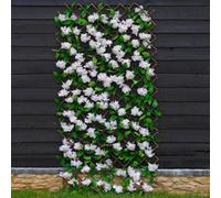 Garden Mile Cherry Blossom Screening Panel Fence Privacy Screen for Garden Artificial Trellis Living Wall Panel Realistic Expandable Trellis Privacy Screening Suitable for Indoor or Outdoor 180x90cm