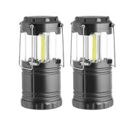 Garden Mile LED Camping Lantern - Hanging 3 COB Lights 260 Lumens - Collapsible Battery Operated Torch - Weather-Resistant, 8-Hour Runtime - Portable Light for Hiking and Emergency Use - Pack of 2