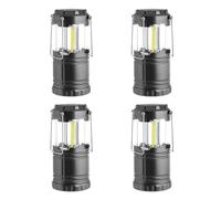 Garden Mile LED Camping Lantern - Hanging 3 COB Lights 260 Lumens - Collapsible Battery Operated Torch - Weather-Resistant, 8-Hour Runtime - Portable Light for Hiking and Emergency Use - Pack of 4