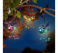 Garden Mile Hanging Glow in the Dark Butterfly Insect Pendant, Unique Garden Decor Outdoor Bug Ornament Decoration Easy Setup Indoor Metal Swinging Tree Hanging (1 Pack - Random Color)