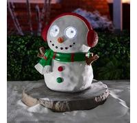 Garden Mile Light Up Snowman Christmas Outdoor Decorations - Blinking LED Snowman Figure for Garden Pathway and Porch Display - Waterproof Hand Painted Polyresin Winter Xmas Ornament with Timer