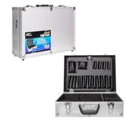 Garden Mile Aluminium Lockable Tool Case with Carry Strap Tradesmen Electricians Joiner Toolbox Case Tool Organiser Storage Box