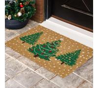 Garden Mile Marco Paul Heavy Duty Outdoor Door Mat 40x60cm Large Front Christmas Tree Welcome Mat Rubber Back Natural Coir Door Mats External Entrance Doormat for Floor Hallway Kitchens Living Rooms