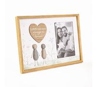 Garden Mile Marco Paul Love Pebble Art Photo Picture Frame - Wooden Photo Frame Keepsake Gifts, Keepsake Gifts - Keepsake Photo Framed Pictures (Pebble Partner Frame)