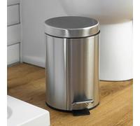 Garden Mile Marco Paul Stainless Steel Pedal Kitchen Bins 3L Waste Rubbish Bin Pedal Bins for Kitchen Bathroom Bedrooms 16cm x25cm Dustbin 3 Liter Under Counter Pedal Bin Trash Can with Lids