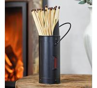 Garden Mile Matchstick Holder Fire Accessories For Wood Burner Black Steel Matches Holder For Fireplace With Built In Striker Heavy Duty Match Stick Holders Fireplace Accessories For Home