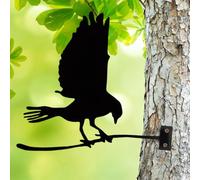 Garden Mile Metal Bird Silhouette Decorative Black Tree Ornament Animal Art Mounted Bird on a Branch Outdoor Fence Tree Mount Garden Ornament Wall Art Silhouette Gift Robin Hawk Wren (Flying)
