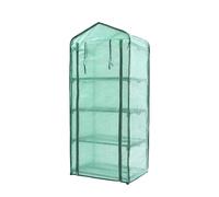 Garden Mile Mini Greenhouse 1.5m 4 Tier Small Greenhouse with Waterproof Transparent PVC Cover, Roll Up Zip Panel Door, Sturdy Steel Frame for Garden, Four Shelf Outdoor Growhouse (4 Tier GroZone)