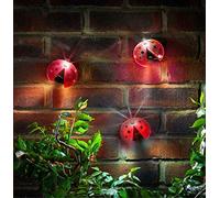 Garden Mile Modern LED Spot Light - Solar Powered Outdoor Garden Lights, Fully Waterproof Solar Stake Lights for Borders, Trees, Walls, Patio, Street, Pathway Lighting (Ladybug, 4)