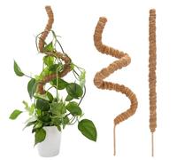 Garden Mile Moss Pole 2pc Large 60cm Moss Pole for Monstera Plant Support Sticks Monstera Support Plant for Indoor Plants Climbing Plant Support Coir Cheese Plant Bendable Stake