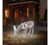 Garden Mile Motorised Moving Grazing Reindeer Silhouette Rope Light - Pre-Lit Waterproof White LED Lights - Festive Lighting Indoor or Outdoor Christmas Decorations for Garden, Home Decor