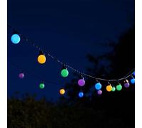 Garden Mile Multi Coloured Main & Solar Lights Outdoor Garden Waterproof 30 Bulbs Christmas Decoration Light Led Festoon Lights Outdoor Indoor Fairy Light for Garden Gazebo Patio Home Party Wedding
