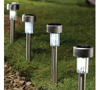 Garden Mile Multipack Stainless Steel Solar Power LED Pathway Security Lights for The Garden, Outdoor Waterproof Lighting Solar Stake Lights Ideal for Patio and Path (10)