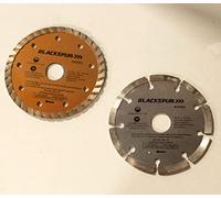 Garden Mile Novelty Diamond Cutting Disc Set - Durable Angle Grinder Discs Metal Dry Wet Cutting Discs Ideal for Concrete, Masonry, Stone, Asphalt, Granite, Marble Tools Disc Cutter (Set of 2, 115mm)