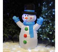 Garden Mile Novelty Inflateable Snowman with LED Lights - Cuddly Design Electric Blow Up Large Giant Illuminated Gift Christmas Ornaments - Blow up Christmas Decorations for Outdoor or Xmas Decor