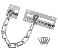 Garden Mile Novelty Security Door Chain Lock with Nickel Plated Finish - Silver Front Door Lock Chrome Slide Bolt Screws Chain Lock Guard Safety for Home, Hotel, Interior Door Chain Lock