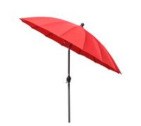 Garden Mile Outdoor RED Garden Parasol 2.6m Sun Protection Balcony Patio BBQ Outdoor Garden Umbrella Parasol Powder Coated Aluminium Pole for Strength Crank Handle and Tilt